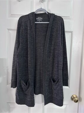 Torrid Charcoal Open-Front Hooded Cardigan